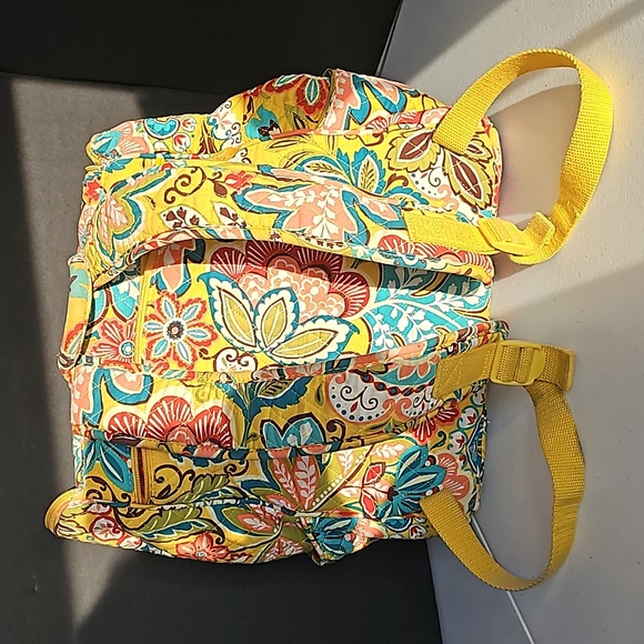 Vera Bradley Retired Provencal Yellow Floral Pattern Backpack VGUC - Picture 2 of 16